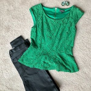 Lace Peplum Top